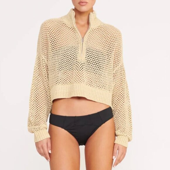 BEST STAUD Cropped Hampton Sweater Natural Beige Causal Knit